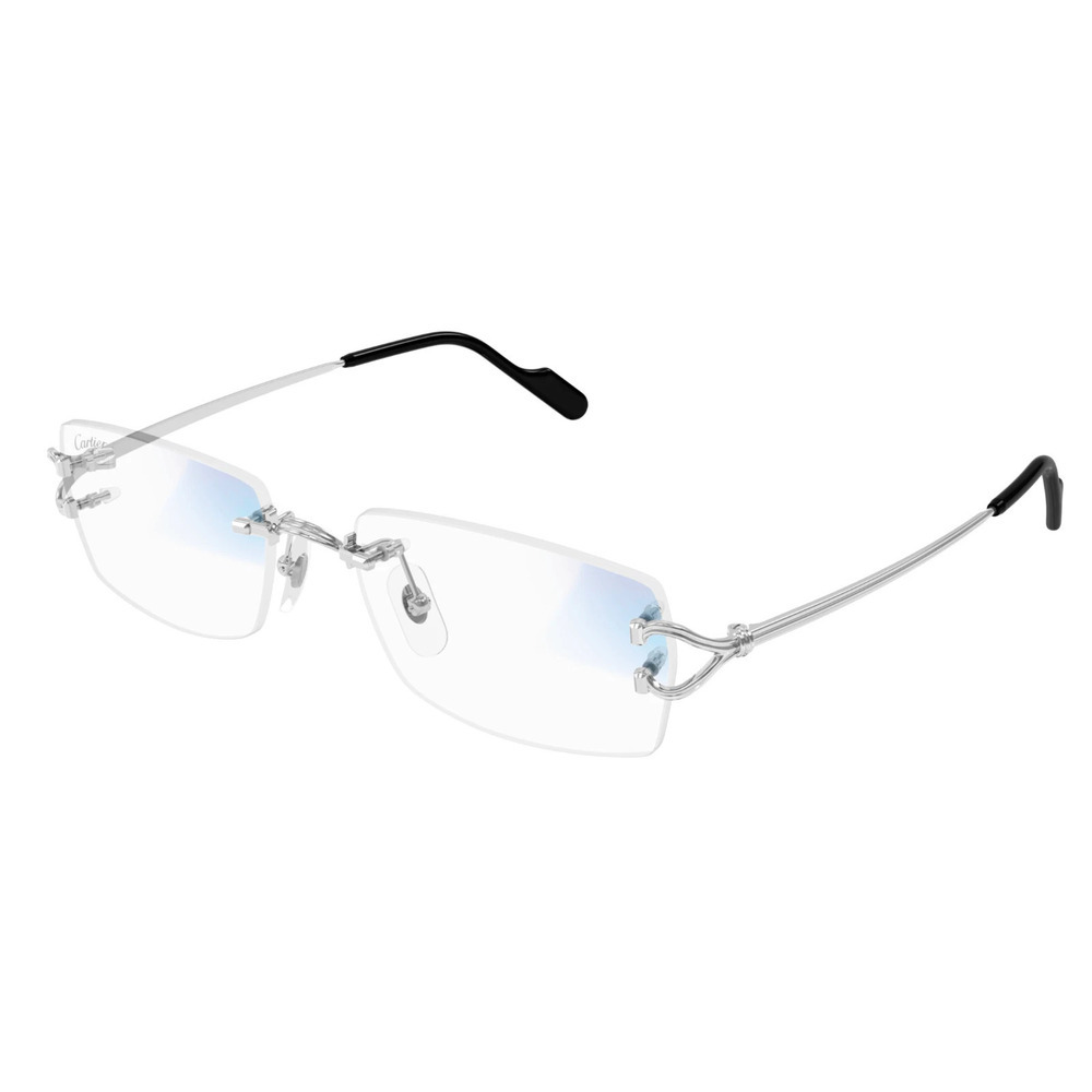 Cartier CT0563o-001 Eyeglasses Silver Metal Rectangular
